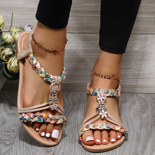 Sandales Femme avec Design Rétro et Motif Floral Lucyle