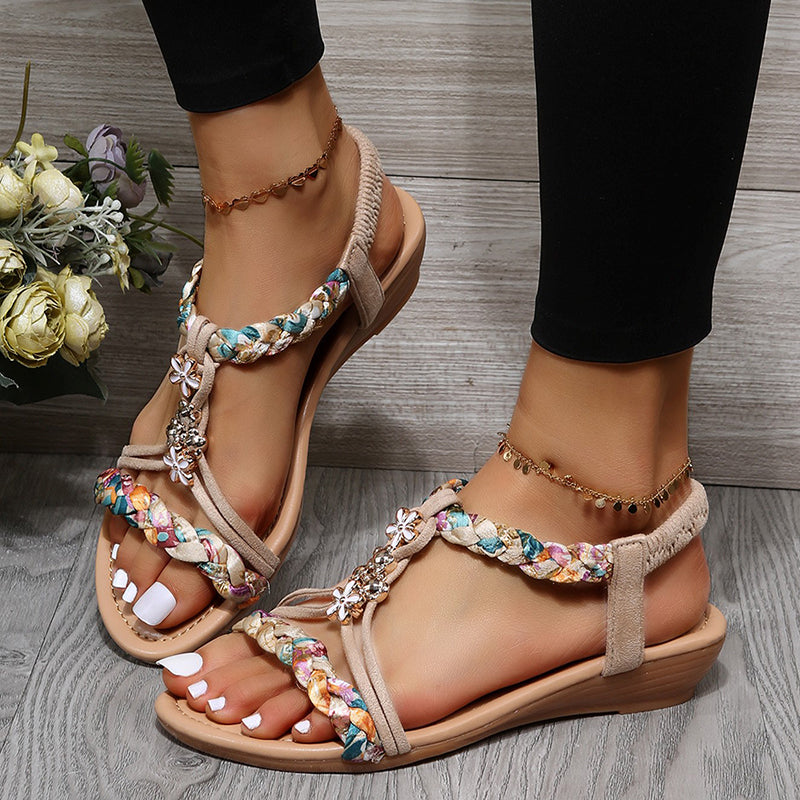 Sandales Femme avec Design Rétro et Motif Floral Lucyle