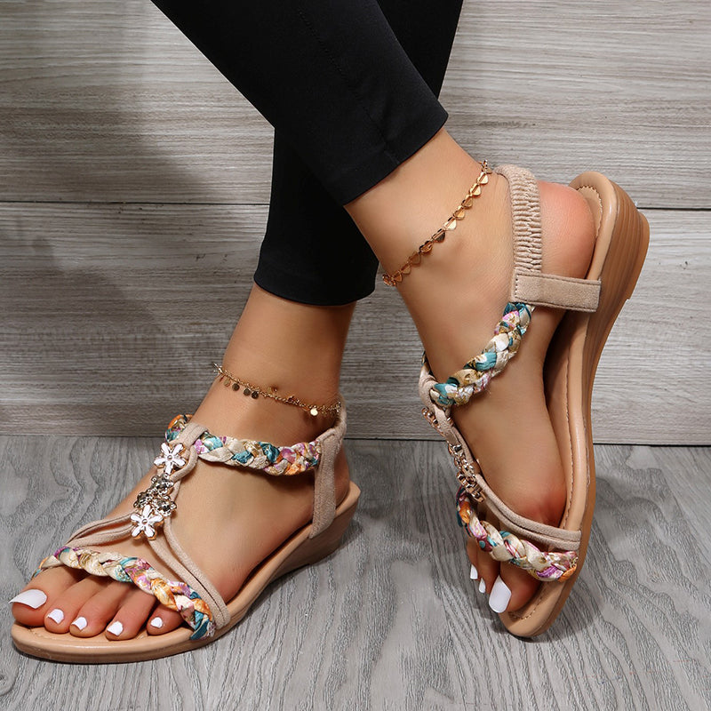 Sandales Femme avec Design Rétro et Motif Floral Lucyle