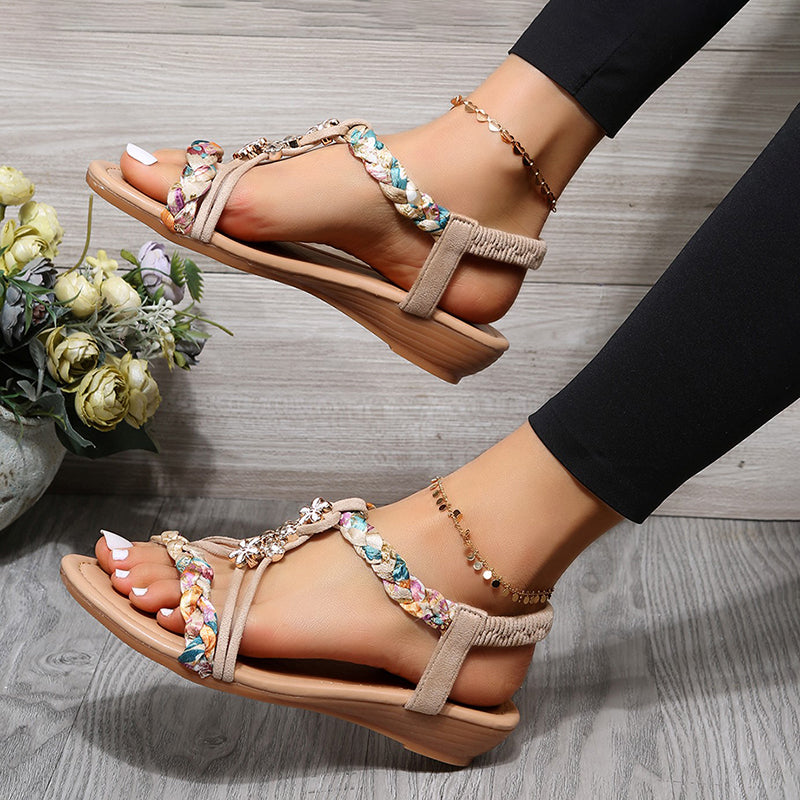 Sandales Femme avec Design Rétro et Motif Floral Lucyle