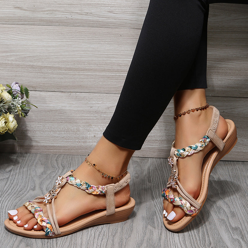 Sandales Femme avec Design Rétro et Motif Floral Lucyle