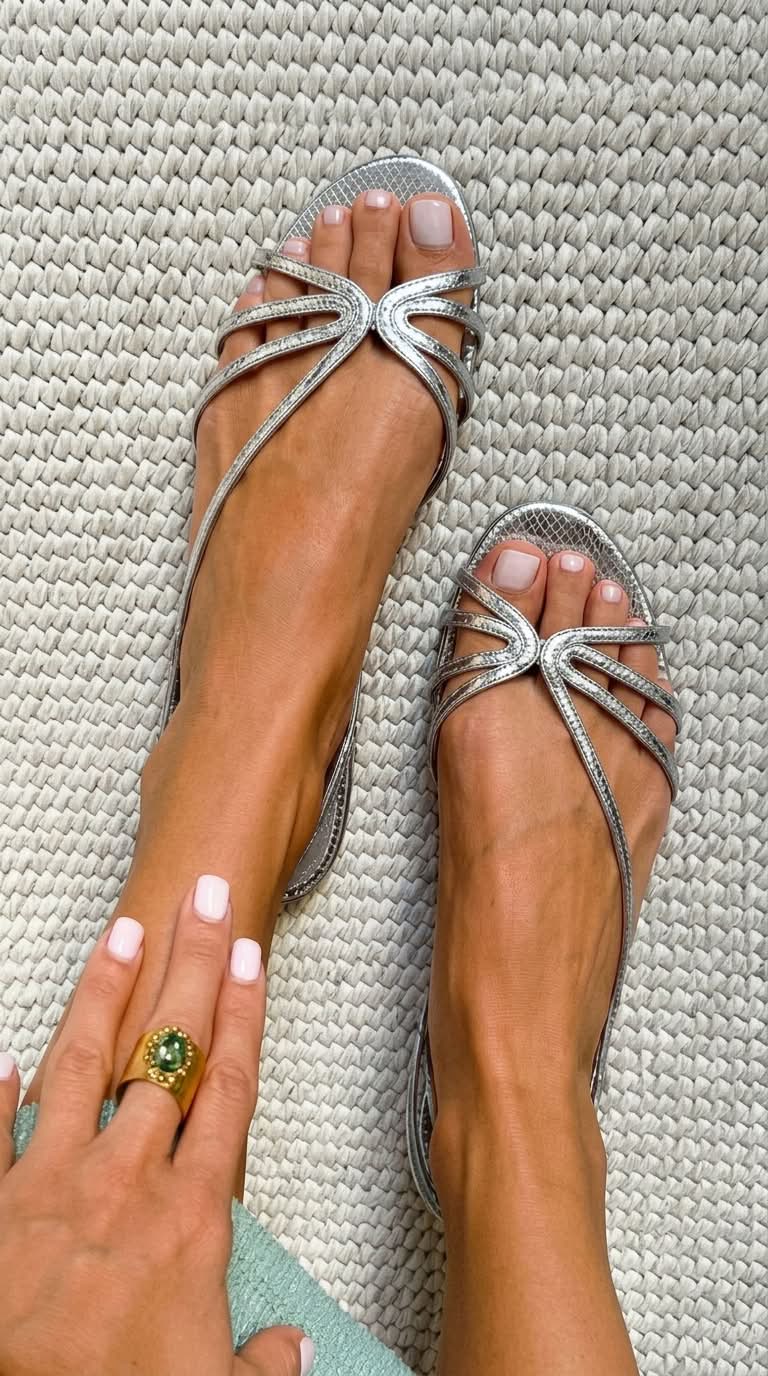 Sandales Femme avec Fines Bretelles Dorées Lucyle