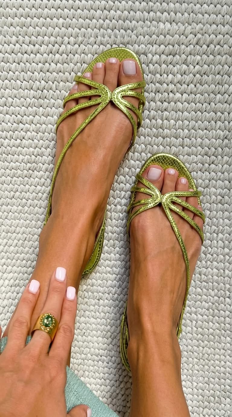 Sandales Femme avec Fines Bretelles Dorées Lucyle