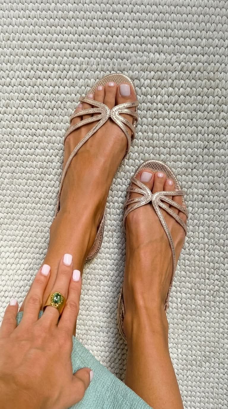 Sandales Femme avec Fines Bretelles Dorées Lucyle