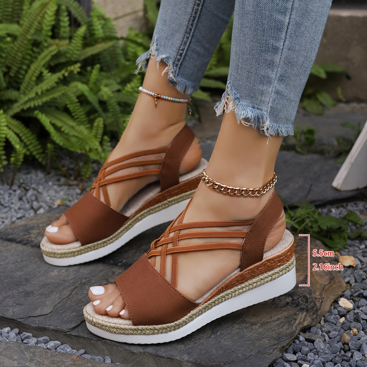 Sandales Femme avec Sangles Élastiques Croisées Lucyle