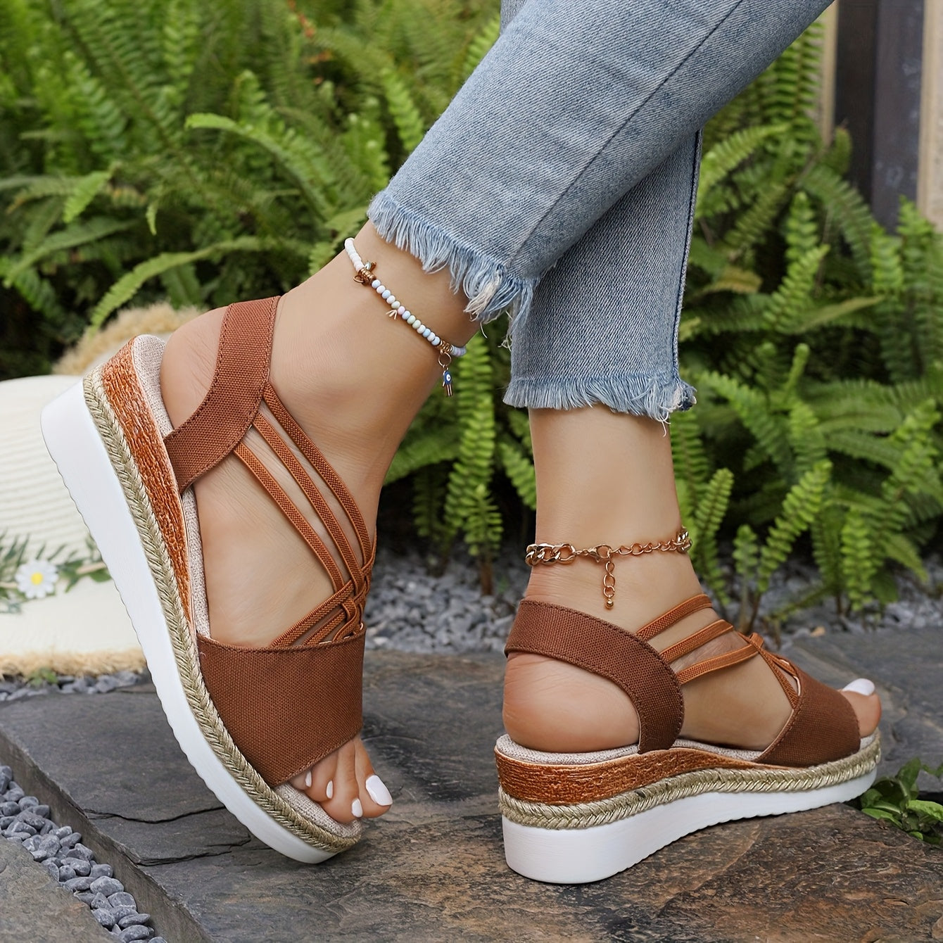 Sandales Femme avec Sangles Élastiques Croisées Lucyle