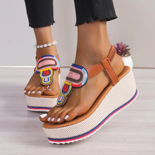 Sandales Femme avec Semelle Plateforme et Accents Tissés Lucyle
