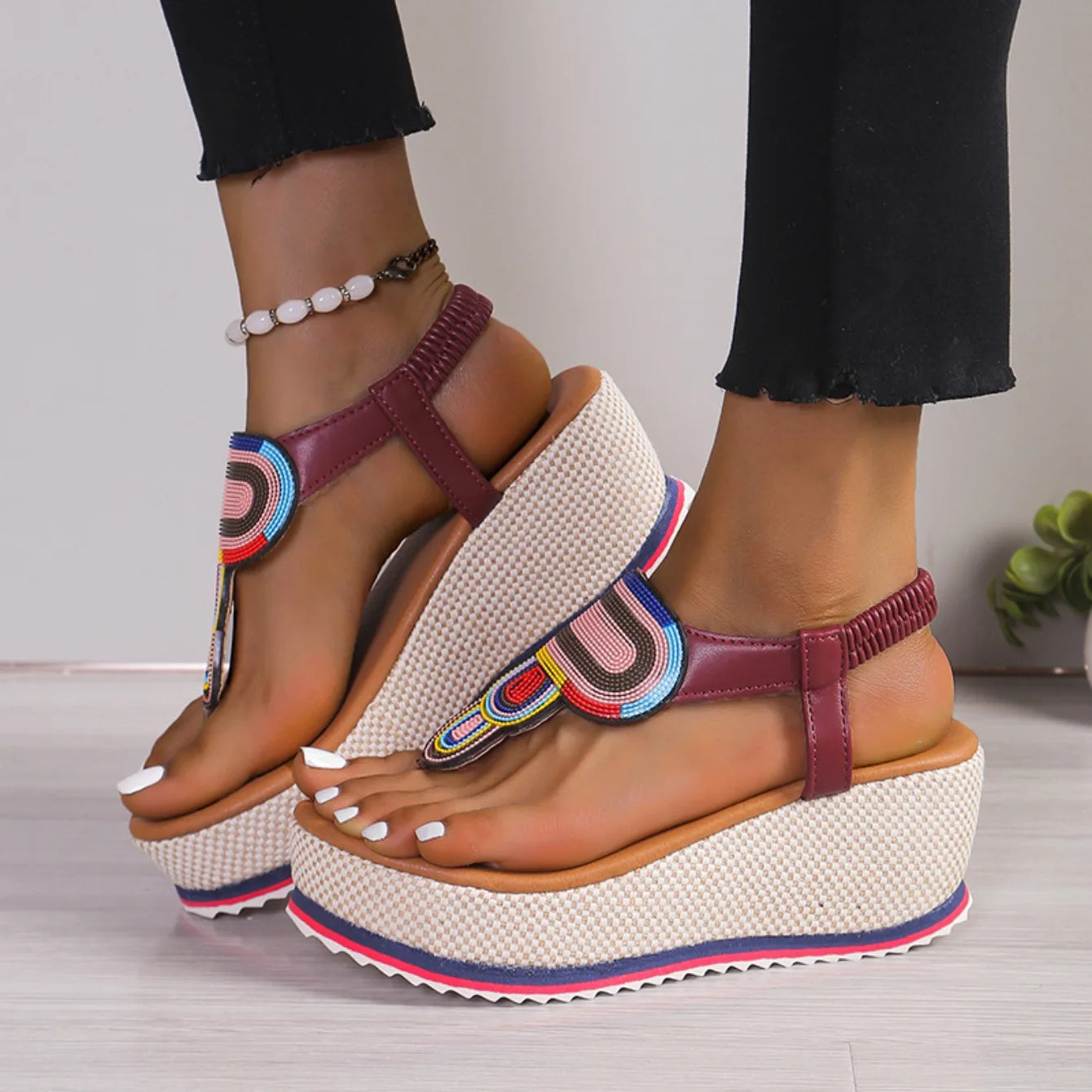 Sandales Femme avec Semelle Plateforme et Accents Tissés Lucyle