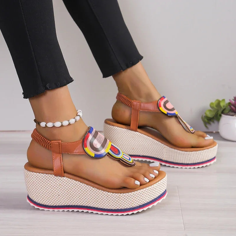 Sandales Femme avec Semelle Plateforme et Accents Tissés Lucyle
