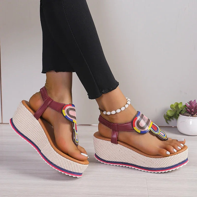 Sandales Femme avec Semelle Plateforme et Accents Tissés Lucyle