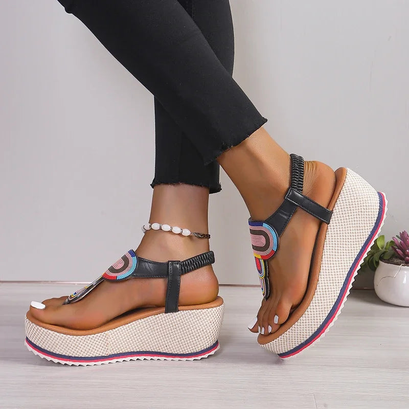 Sandales Femme avec Semelle Plateforme et Accents Tissés Lucyle