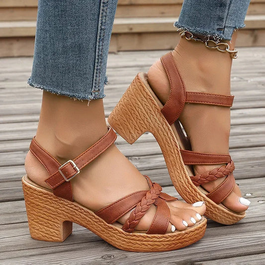 Sandales Femme avec Talons Épais et Bride à la Cheville Lucyle