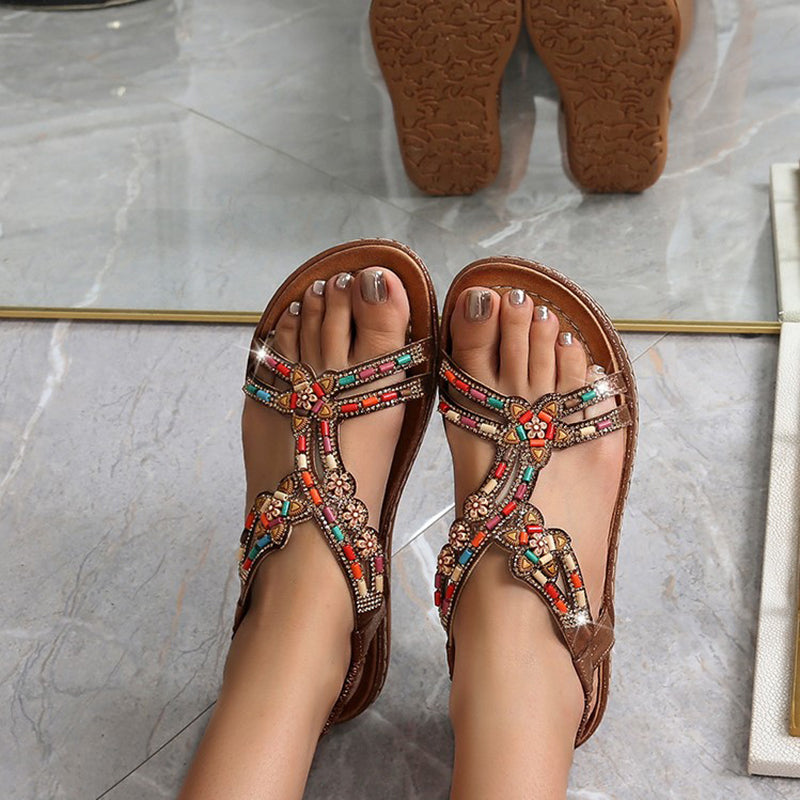 Sandales de Plage Femme avec Détails en Strass Lucyle
