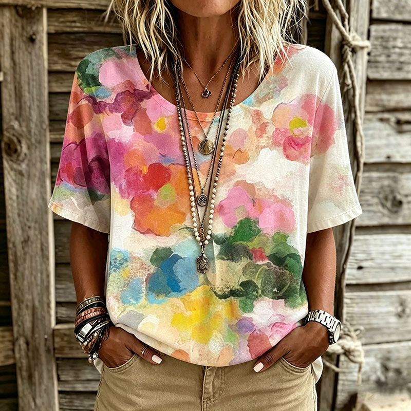 T-shirt Femme avec Imprimé Coloré Décontracté Lucyle