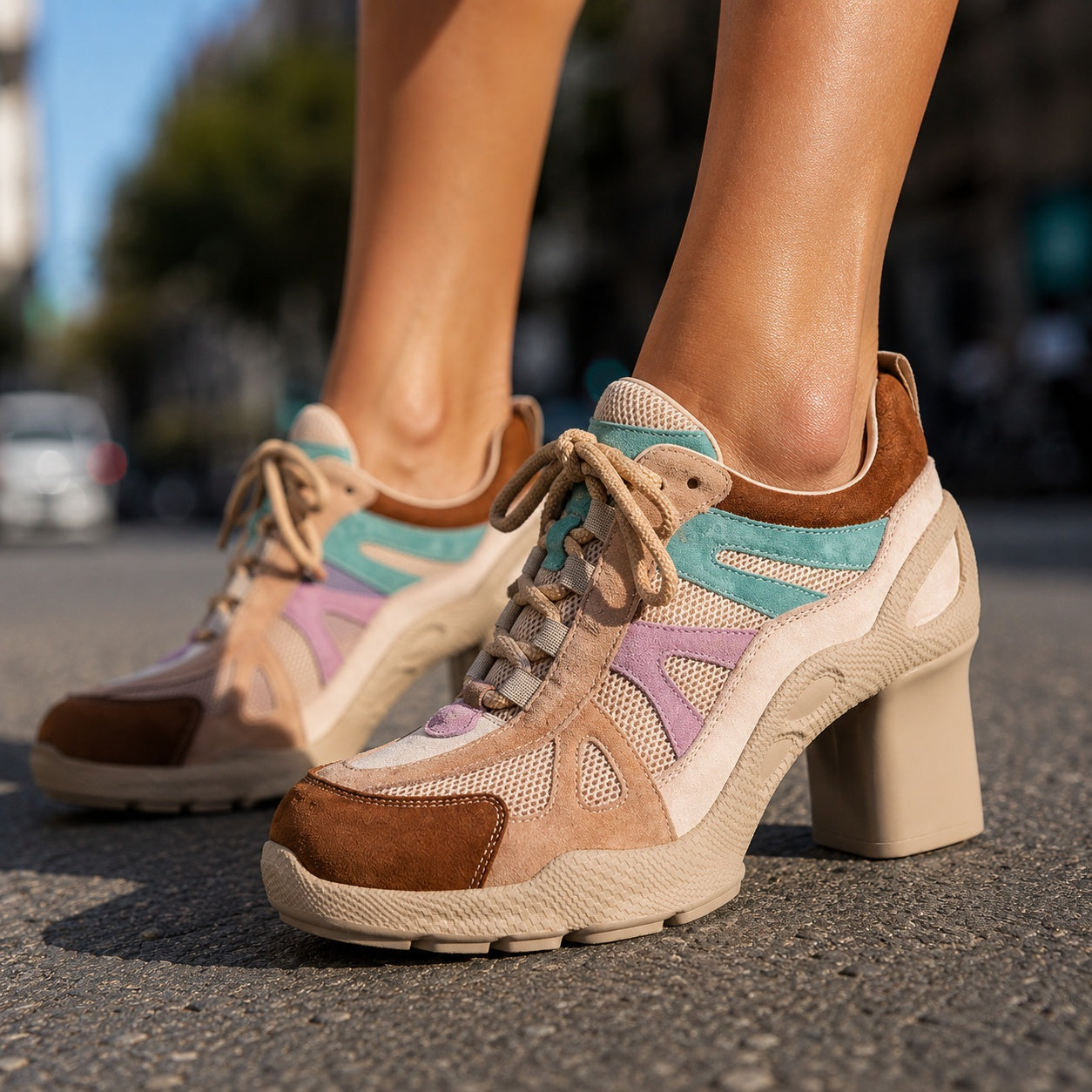 Talons Femme avec Empiècements en Mesh Lucyle