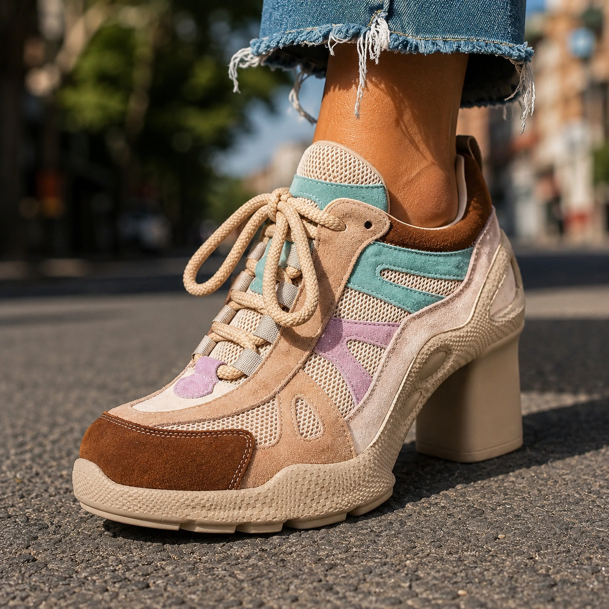 Talons Femme avec Empiècements en Mesh Lucyle
