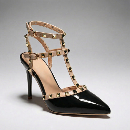 Talons Hauts Femme avec Cuir Végétalien et Clous Lucyle