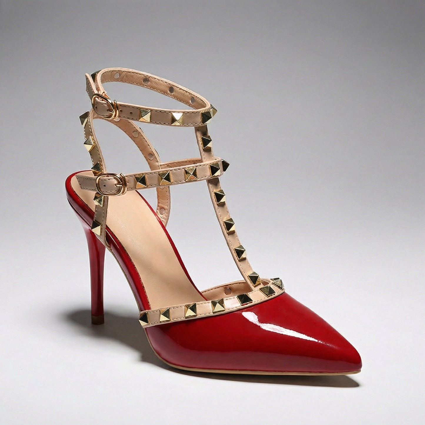 Talons Hauts Femme avec Cuir Végétalien et Clous Lucyle