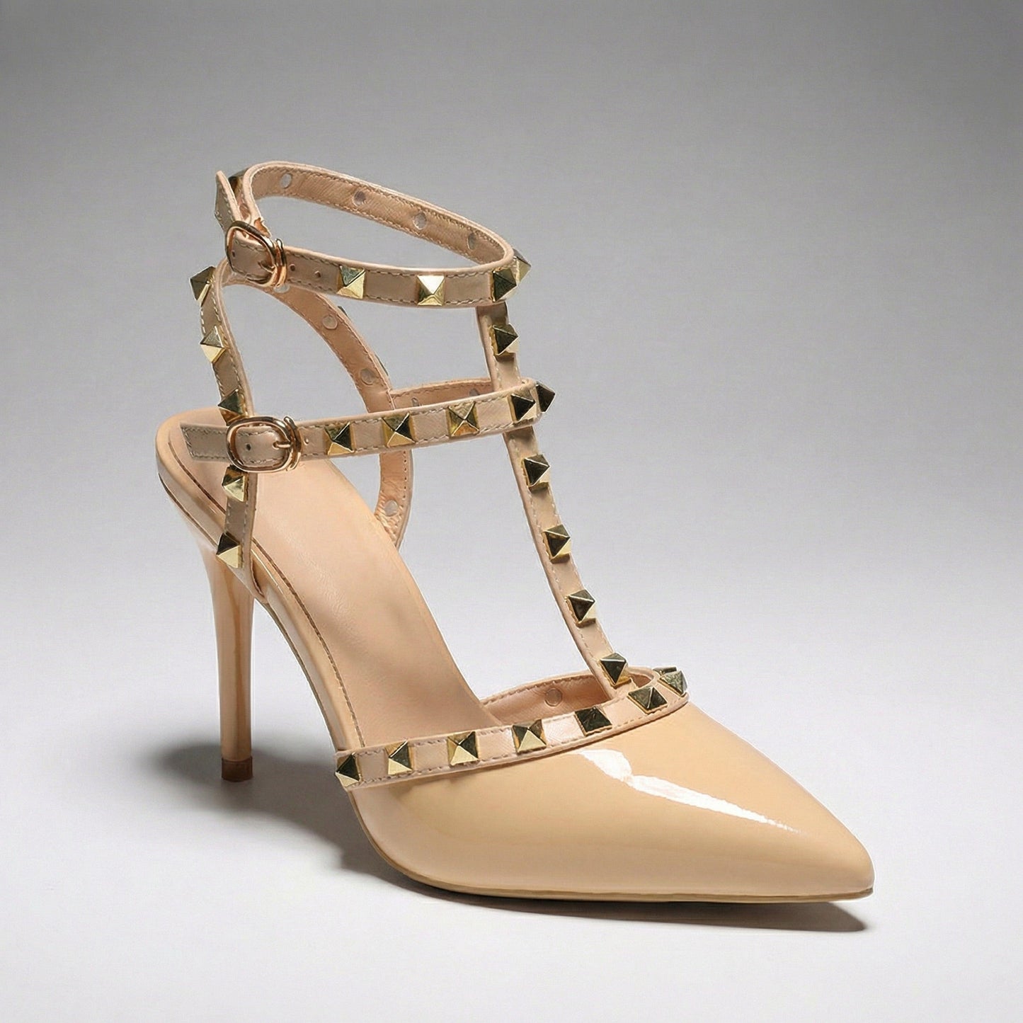 Talons Hauts Femme avec Cuir Végétalien et Clous Lucyle