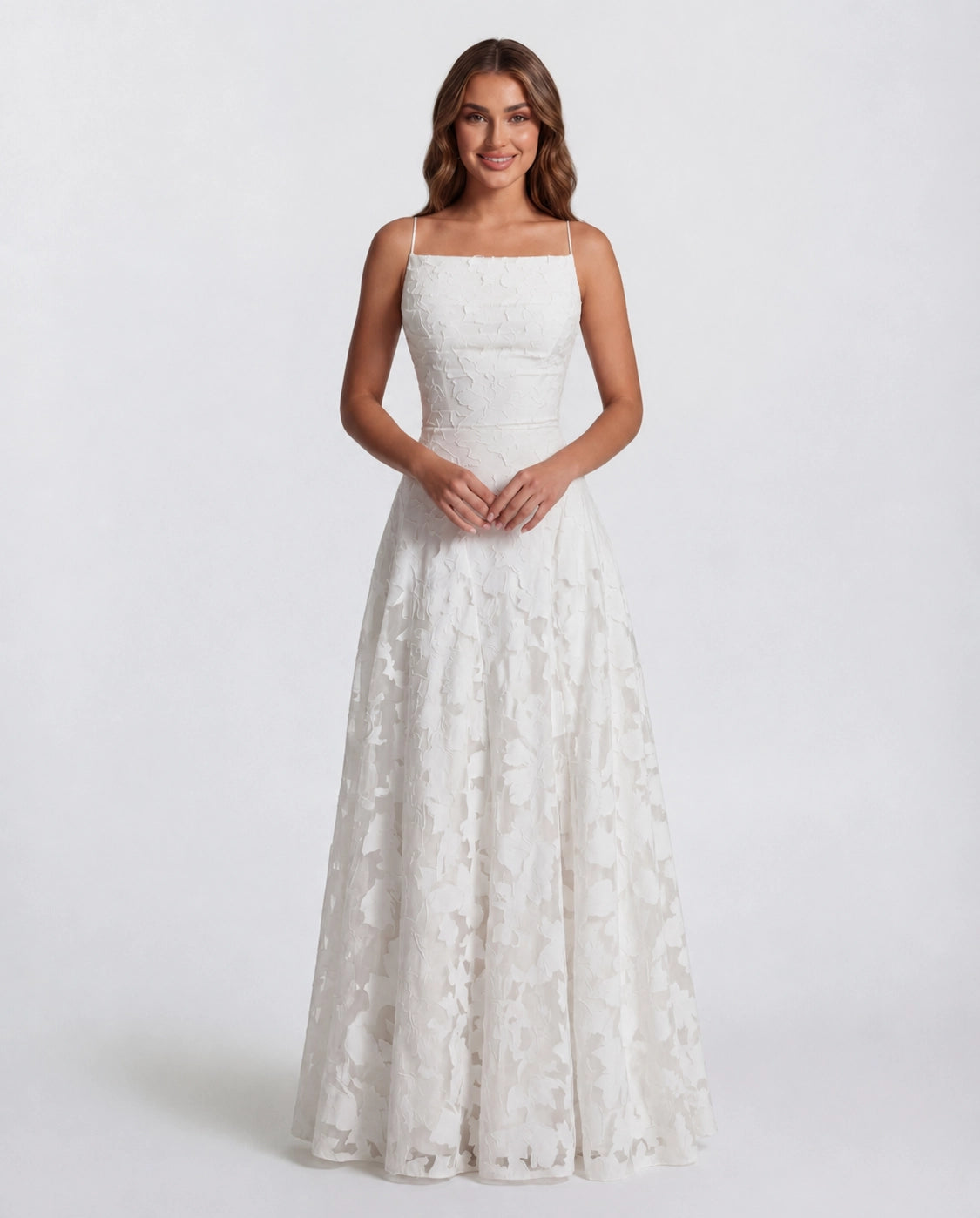 Robe Longue Femme avec Col Bénitier et Dos Ouvert Lucyle