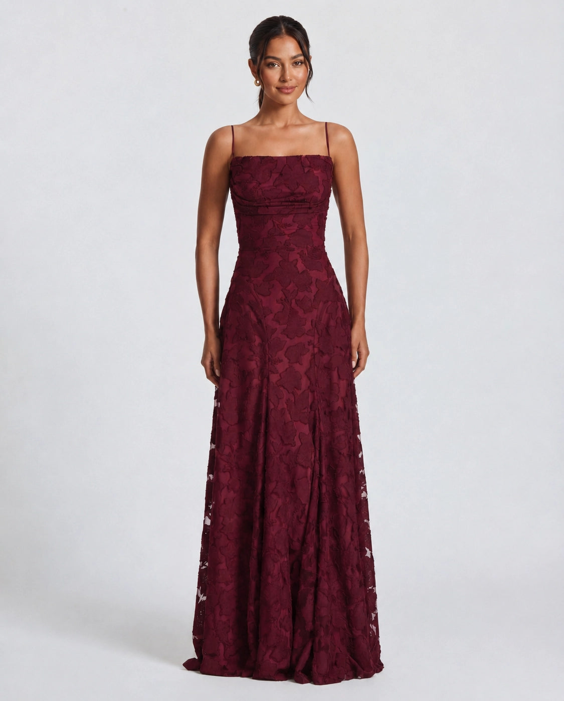 Robe Longue Femme avec Col Bénitier et Dos Ouvert Lucyle